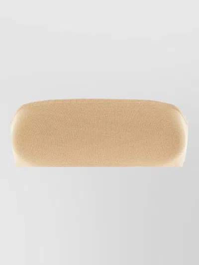 Max Mara Strapless Ribbed Seamless Lingerie Bandeau Top In Neutral