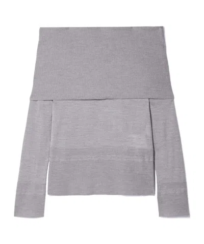 Max Mara Strapless Sweater In Gray