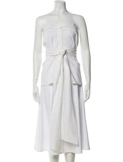 Pre-owned Max Mara Strapless Top In White