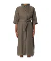 Max Mara Dress Woman Green In Brown