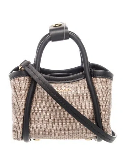 Pre-owned Max Mara Straw Bucket Bag In Multicolor