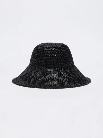 Max Mara Straw Hat In Black