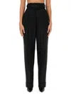 Max Mara Street Pleated Cotton Twill Tapered Pants In Black