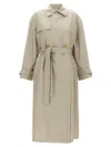 Max Mara Grey Strench Trench Coat In Neutral