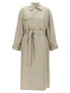 Max Mara Grey Strench Trench Coat In Neutral