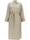 Max Mara Grey Strench Trench Coat In Nude
