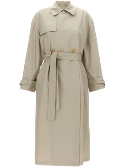Max Mara Strench Trench Coat In Nude