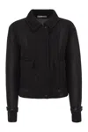 Max Mara Boxy Jacket In Technical Mesh In Black