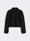 Max Mara Boxy Jacket In Technical Mesh In Black