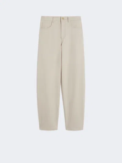 Max Mara Stretch Bull Denim Trousers In Metallic