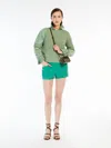 Max Mara Stretch Canvas Fitted Shirt In Sage Green