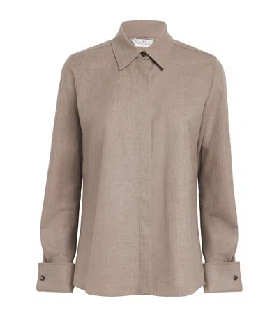 Max Mara Stretch-cashmere Foulé Shirt In Multi
