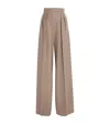 Max Mara Stretch-cashmere Wide-leg Trousers In Brown