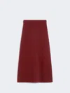 Max Mara Stretch Cashmere Yarn Skirt In Pink
