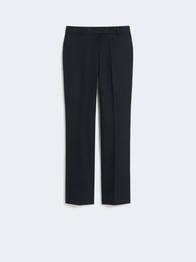 Max Mara Stretch Cotton And Viscose Trousers In Blue