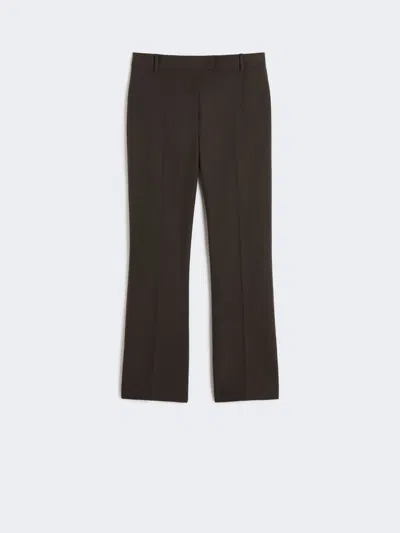 Max Mara Stretch Cotton And Viscose Trousers In Gray