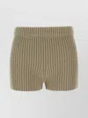 Max Mara Khaki Green Stretch Cotton Blend Acceso Shorts