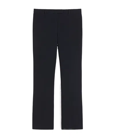 Max Mara Stretch Cotton-blend Trousers In Blue