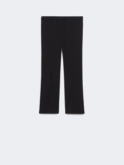 Max Mara Stretch Cotton-blend Trousers In Black