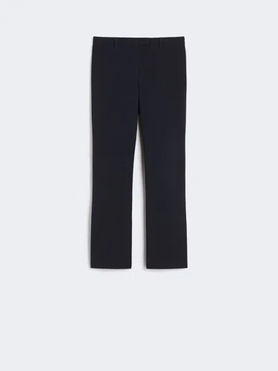 Max Mara Stretch Cotton-blend Trousers In Blue