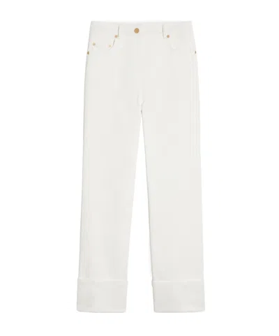 Max Mara Stretch Cotton Bull Pants In White