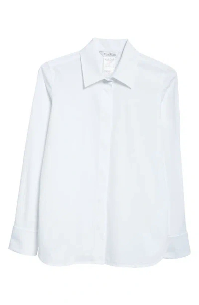 Max Mara Stretch Cotton Button-up Shirt In Optical White