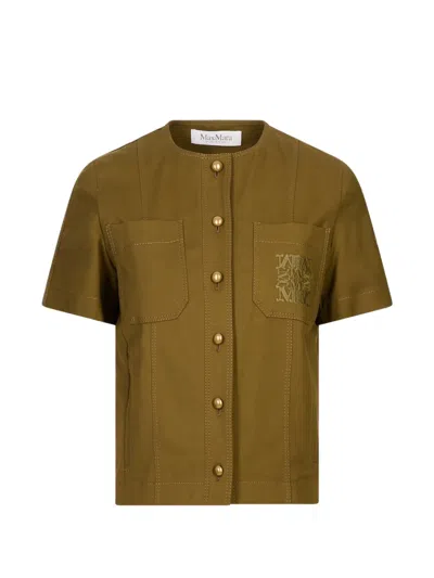Max Mara Stretch Cotton Canvas Jacket In Multi