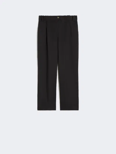 Max Mara Pantalon Capri En Coton Stretch In Black