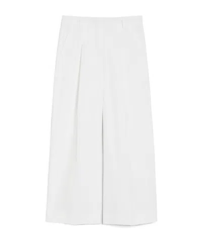 Max Mara Stretch Cotton Casual Pants In White
