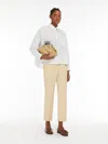 Max Mara Stretch Cotton Cigarette Trousers In Sand