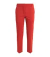 Max Mara Stretch-cotton Cropped Trousers In Red