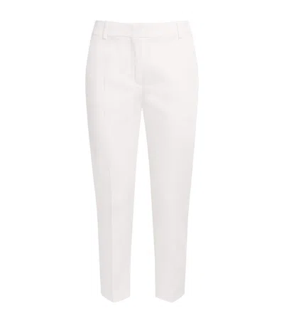 Max Mara Stretch-cotton Cropped Trousers In White
