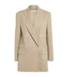 Max Mara Stretch-cotton Double-breasted Blazer In Brown