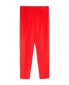Max Mara Stretch Cotton Gabardine Pipe Pants In Red
