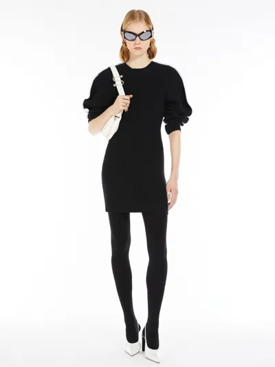 Max Mara Stretch-cotton Knit Dress In Black