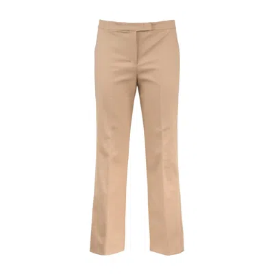 Max Mara Stretch Cotton Pants In Beige
