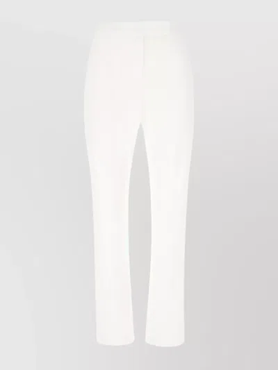 Max Mara Stretch Cotton Pants Belt Loops In 白色