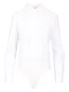 Max Mara Stretch Cotton Poplin Shirt Shirts White In White