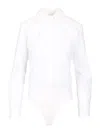 Max Mara Stretch Cotton Poplin Shirt Shirts White In White