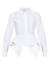 Max Mara Stretch Cotton Poplin Shirt In White