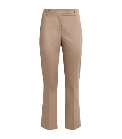 Max Mara Stretch-cotton Slim Trousers In Green