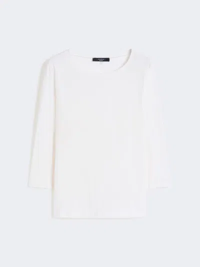 Max Mara Stretch Cotton T-shirt In White