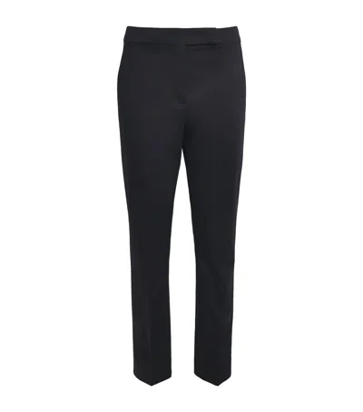 Max Mara Stretch-cotton Tapered Trousers In Black