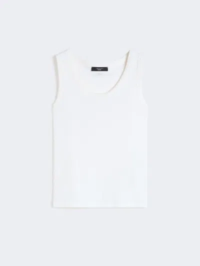 Max Mara Stretch Cotton Top In White