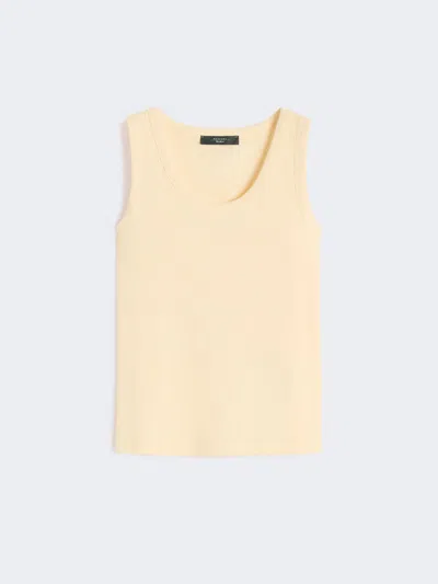 Max Mara Stretch Cotton Top In Neutral