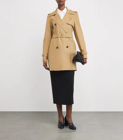 Max Mara Stretch-cotton Trench Coat In Brown
