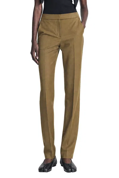 Max Mara Stretch Cotton Trousers In Green