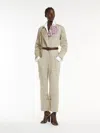 Max Mara Stretch Cotton Workwear Jumpsuit In Sage Green