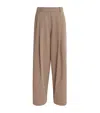 Max Mara Stretch-drill Wide-leg Trousers In Brown