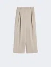 Max Mara Stretch Drill Wide-leg Trousers In Brown